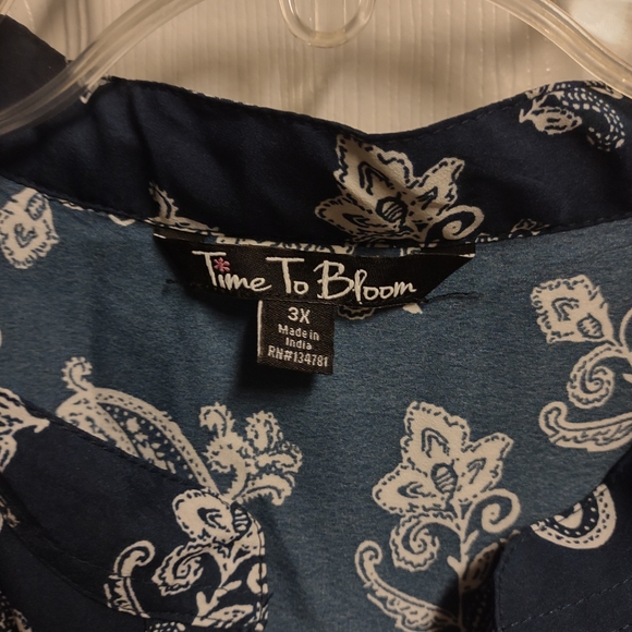 Time to Bloom 3x Blue Whit Paisley Print Dress - Picture 3 of 11